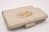Authentic GUCCI Sherry Line Double G Bifold Wallet Leather 162759 White 1089I