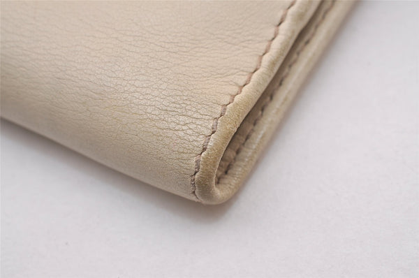 Authentic GUCCI Sherry Line Double G Bifold Wallet Leather 162759 White 1089I