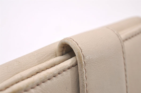 Authentic GUCCI Sherry Line Double G Bifold Wallet Leather 162759 White 1089I