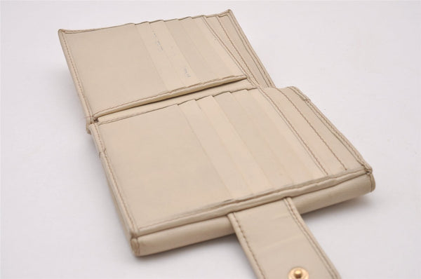 Authentic GUCCI Sherry Line Double G Bifold Wallet Leather 162759 White 1089I