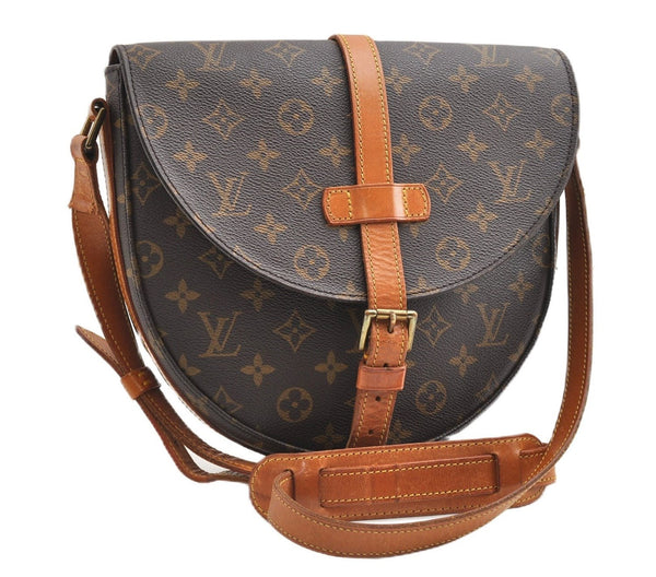Authentic Louis Vuitton Monogram Chantilly GM Shoulder Cross Bag M51232 LV 1090G
