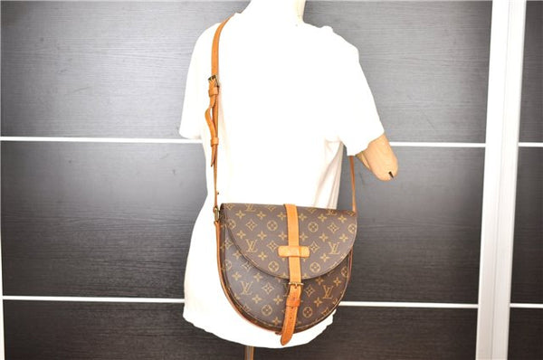 Authentic Louis Vuitton Monogram Chantilly GM Shoulder Cross Bag M51232 LV 1090G