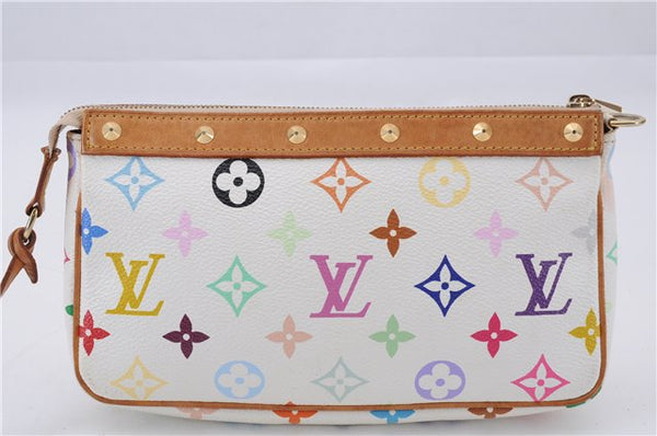 Louis Vuitton Monogram Multicolor Pochette Accessoires Pouch M92649 White 1091E