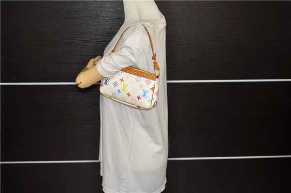 Louis Vuitton Monogram Multicolor Pochette Accessoires Pouch M92649 White 1091E