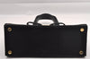 Authentic Salvatore Ferragamo Vara Ribbon Suede 2Way Hand Bag Black SF 1091I