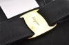 Authentic Salvatore Ferragamo Vara Ribbon Suede 2Way Hand Bag Black SF 1091I