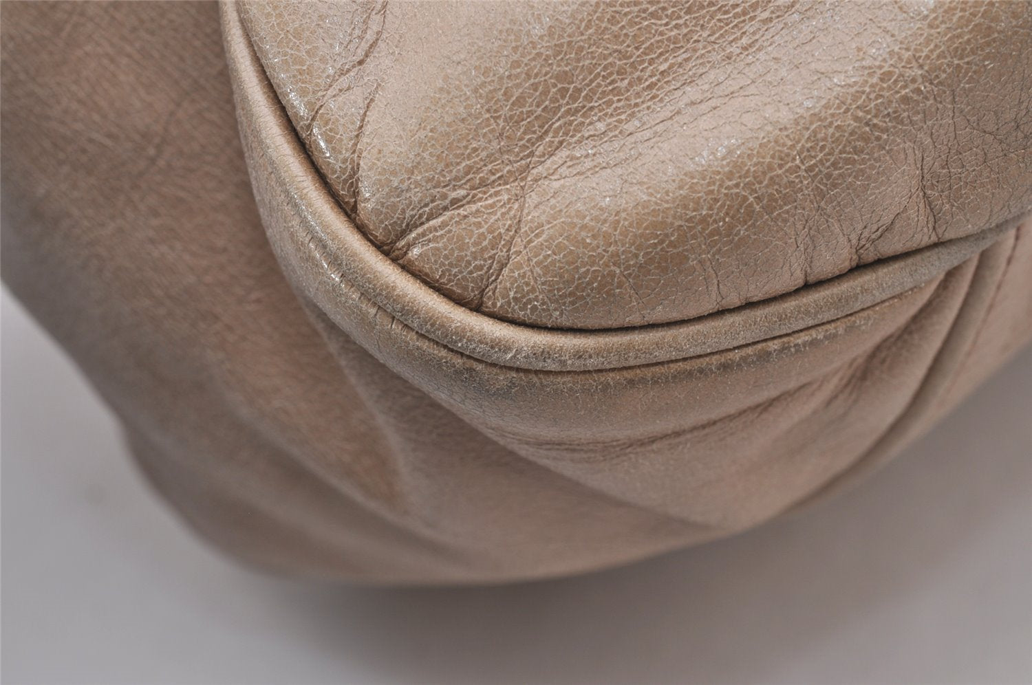 Authentic MIU MIU Vitello Lux Leather 2Way Shoulder Hand Bag RNN955 Beige 1093I