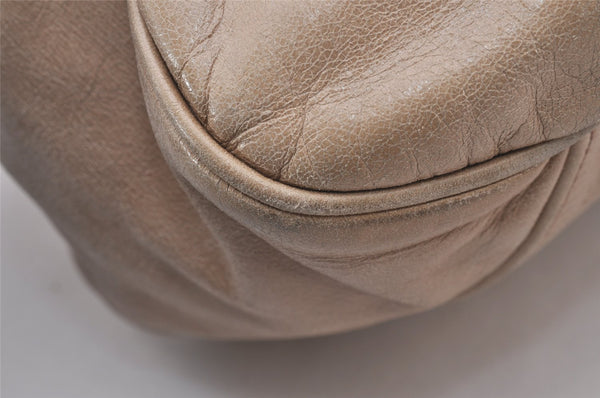 Authentic MIU MIU Vitello Lux Leather 2Way Shoulder Hand Bag RNN955 Beige 1093I