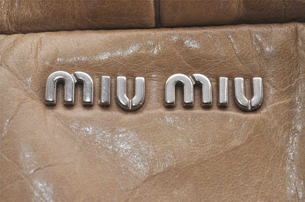 Authentic MIU MIU Vitello Lux Leather 2Way Shoulder Hand Bag RNN955 Beige 1093I