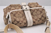Authentic COACH Signature Shoulder Cross Bag Canvas Leather 06835 Brown 1094I