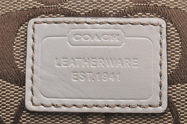 Authentic COACH Signature Shoulder Cross Bag Canvas Leather 06835 Brown 1094I