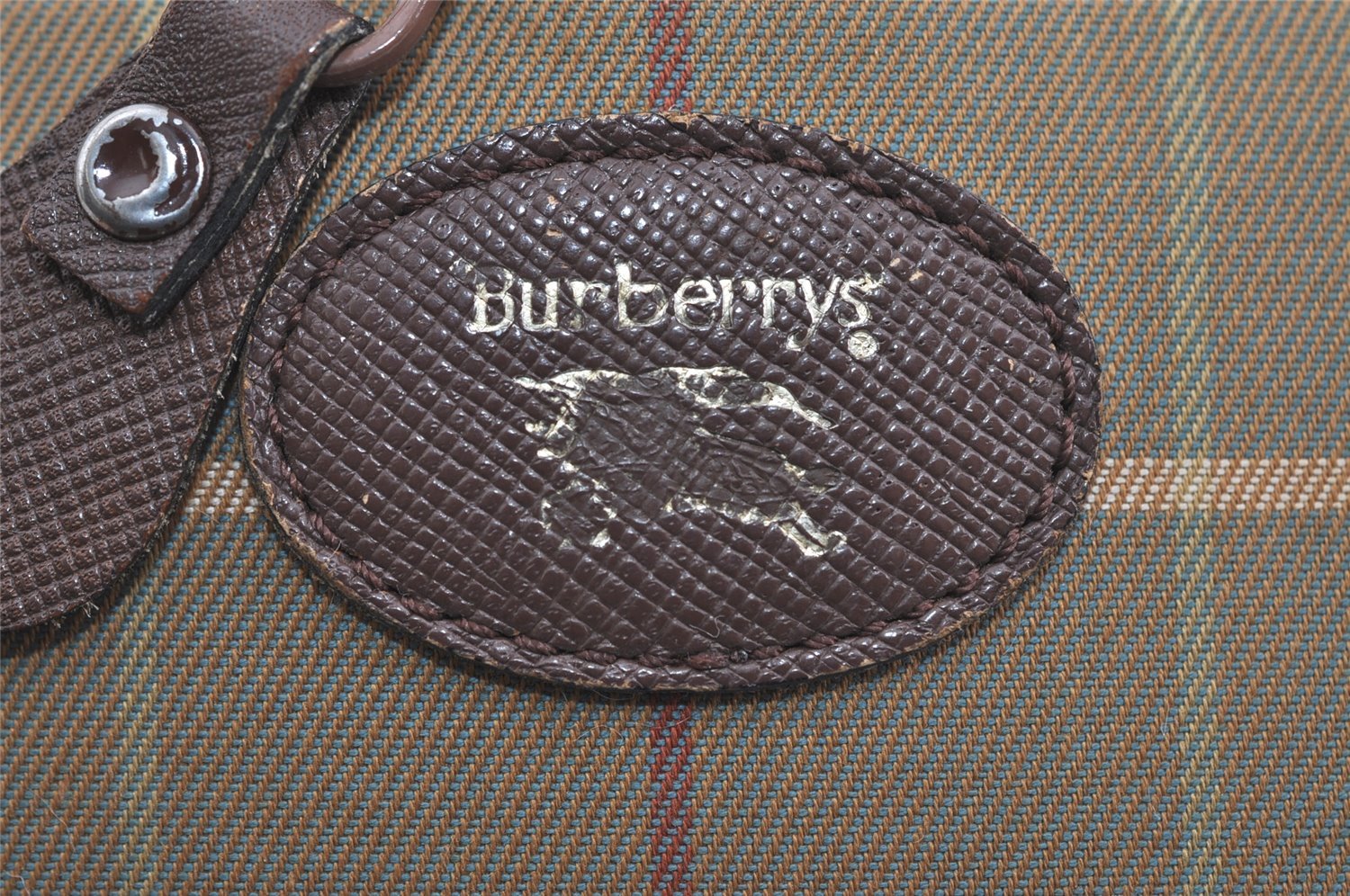 Authentic Burberrys Shoulder Cross Body Bag Canvas Leather Khaki Green 1096I