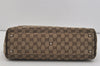 Auth GUCCI Web Sherry Line Tote Bag GG Canvas Leather 145758 Brown Junk 1097I