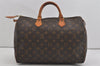 Authentic Louis Vuitton Monogram Speedy 35 Hand Boston Bag M41524 LV 1098I