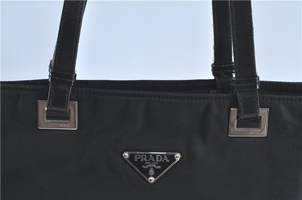 Authentic PRADA Nylon Tessuto Leather Shoulder Tote Bag Purse Black 1099C