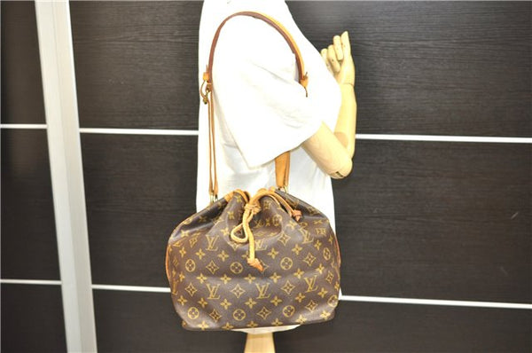 Authentic Louis Vuitton Monogram Petit Noe Shoulder Bag M42226 LV 1100E