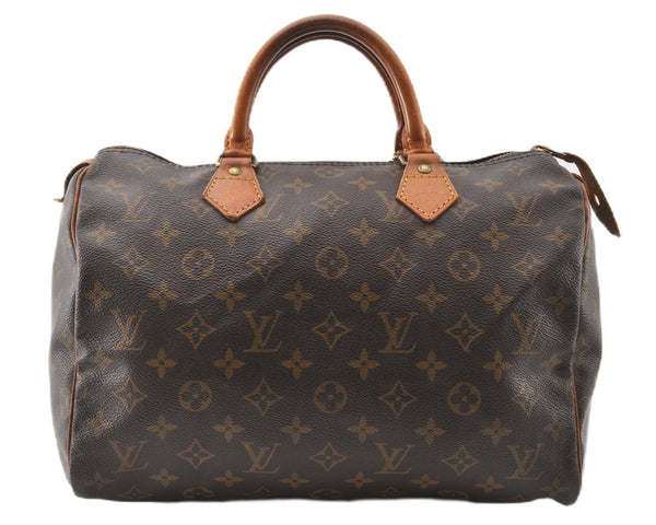 Authentic Louis Vuitton Monogram Speedy 30 Hand Boston Bag M41526 LV 1100G