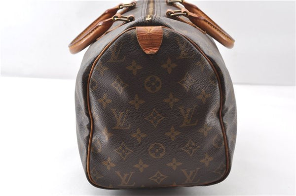 Authentic Louis Vuitton Monogram Speedy 30 Hand Boston Bag M41526 LV 1100G