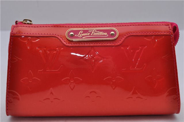 Authentic Louis Vuitton Vernis Trousse Cosmetic Pouch Red Pink M93647 LV 1101D