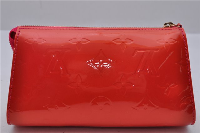 Authentic Louis Vuitton Vernis Trousse Cosmetic Pouch Red Pink M93647 LV 1101D