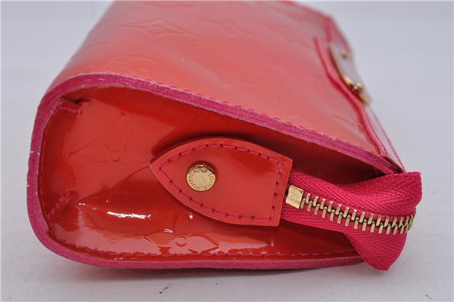 Authentic Louis Vuitton Vernis Trousse Cosmetic Pouch Red Pink M93647 LV 1101D