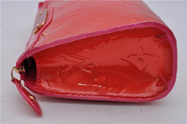 Authentic Louis Vuitton Vernis Trousse Cosmetic Pouch Red Pink M93647 LV 1101D