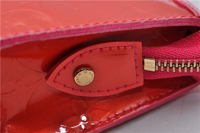 Authentic Louis Vuitton Vernis Trousse Cosmetic Pouch Red Pink M93647 LV 1101D