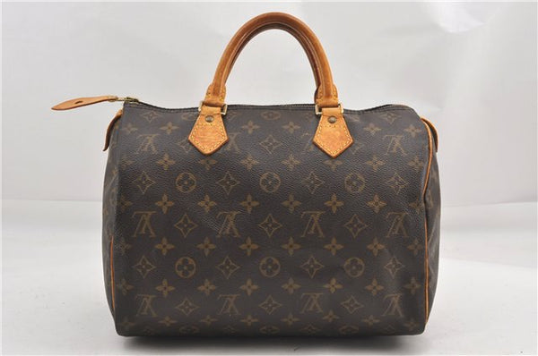 Authentic Louis Vuitton Monogram Speedy 30 Hand Boston Bag M41526 LV 1101G