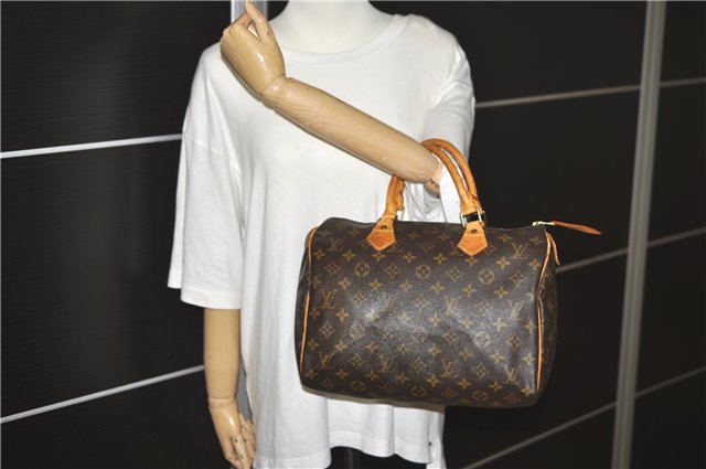 Authentic Louis Vuitton Monogram Speedy 30 Hand Boston Bag M41526 LV 1101G