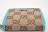 Authentic GUCCI Vintage Coin Purse Case GG Canvas Leather 115255 Brown 1102I