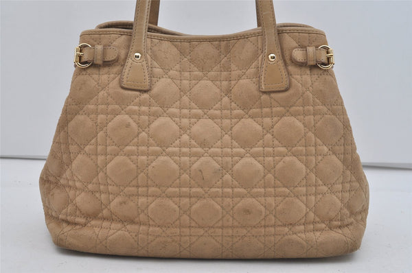 Authentic Christian Dior Panarea Cannage Tote Bag PVC Leather Beige 1103I