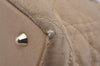Authentic Christian Dior Panarea Cannage Tote Bag PVC Leather Beige 1103I