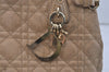 Authentic Christian Dior Panarea Cannage Tote Bag PVC Leather Beige 1103I