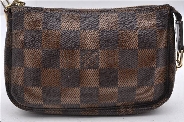 Authentic Louis Vuitton Damier Mini Pochette Accessoires Pouch N58009 LV 1104D