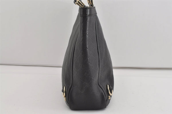 Authentic GUCCI Guccissima Abbey Shoulder Tote Bag GG Leather 141472 Black 1104I