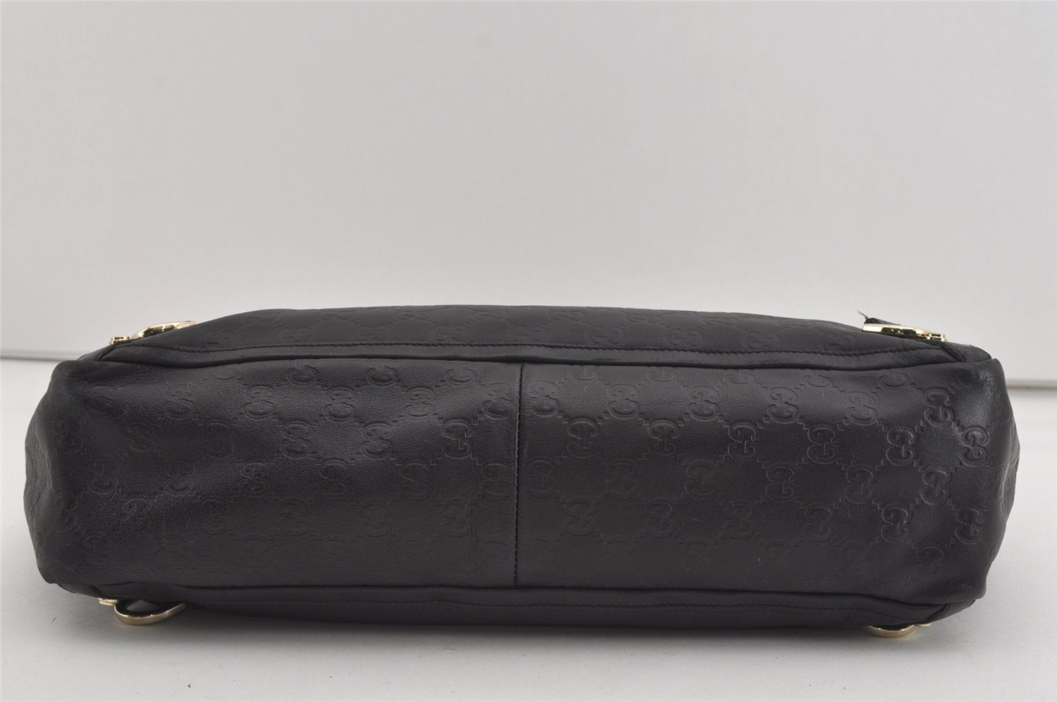 Authentic GUCCI Guccissima Abbey Shoulder Tote Bag GG Leather 141472 Black 1104I