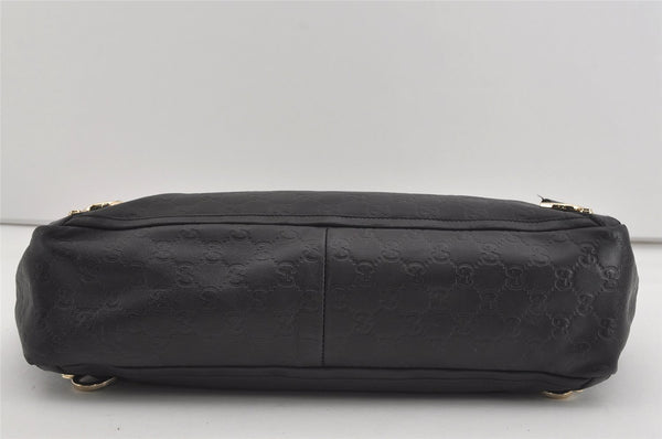 Authentic GUCCI Guccissima Abbey Shoulder Tote Bag GG Leather 141472 Black 1104I