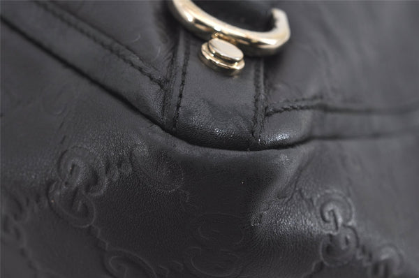 Authentic GUCCI Guccissima Abbey Shoulder Tote Bag GG Leather 141472 Black 1104I