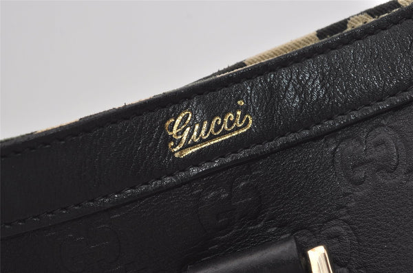 Authentic GUCCI Guccissima Abbey Shoulder Tote Bag GG Leather 141472 Black 1104I