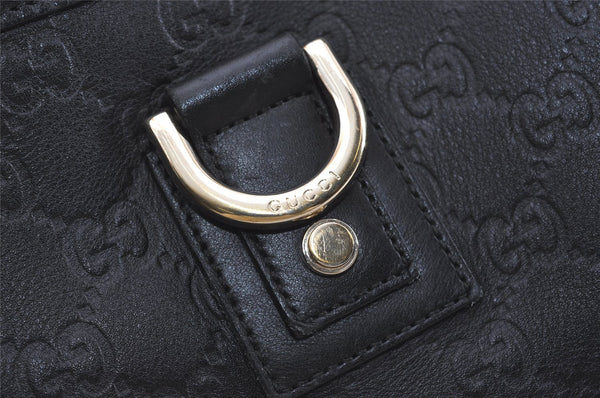 Authentic GUCCI Guccissima Abbey Shoulder Tote Bag GG Leather 141472 Black 1104I
