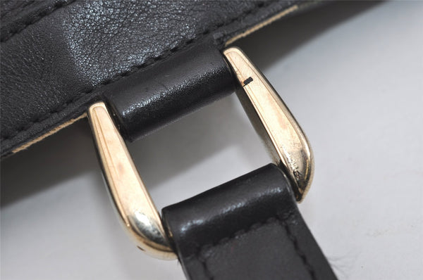 Authentic GUCCI Guccissima Abbey Shoulder Tote Bag GG Leather 141472 Black 1104I