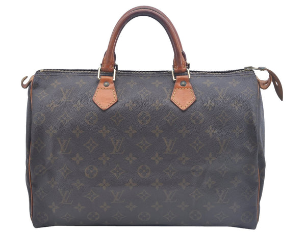 Authentic Louis Vuitton Monogram Speedy 35 Hand Boston Bag M41524 LV 1106G