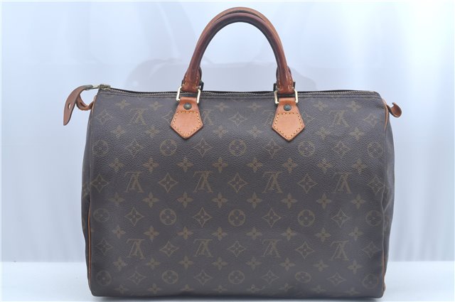 Authentic Louis Vuitton Monogram Speedy 35 Hand Boston Bag M41524 LV 1106G