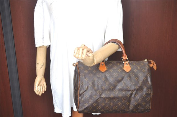 Authentic Louis Vuitton Monogram Speedy 35 Hand Boston Bag M41524 LV 1106G