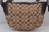 Authentic COACH Signature Shoulder Hand Bag Canvas Leather 6267 Brown 1107F