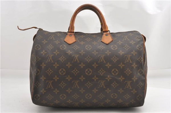 Authentic Louis Vuitton Monogram Speedy 35 Hand Boston Bag M41524 LV 1107G