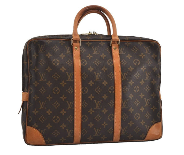 Authentic Louis Vuitton Monogram Porte Documents Voyage M53361 Briefcase 1107I
