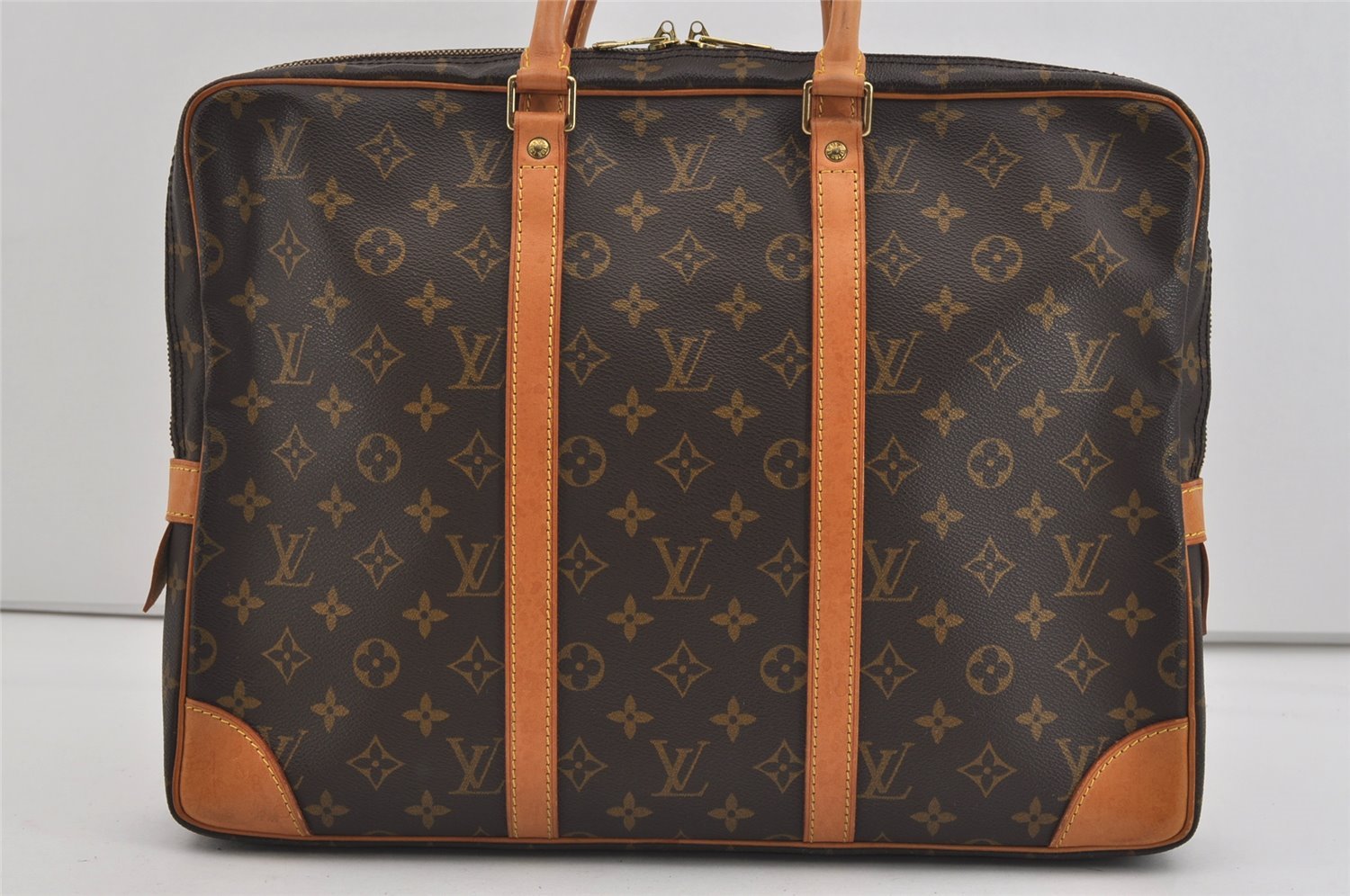 Authentic Louis Vuitton Monogram Porte Documents Voyage M53361 Briefcase 1107I