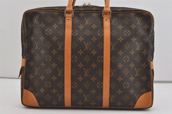 Authentic Louis Vuitton Monogram Porte Documents Voyage M53361 Briefcase 1107I