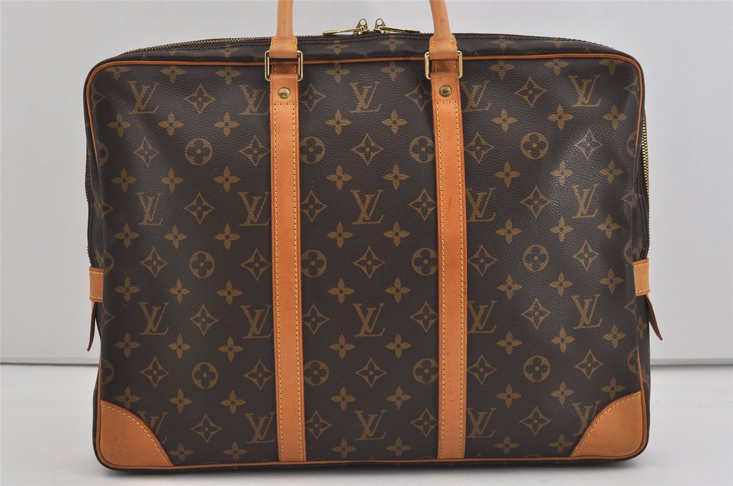 Authentic Louis Vuitton Monogram Porte Documents Voyage M53361 Briefcase 1107I